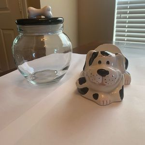 Dalmatian Dog glass treat jar